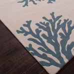 Coastal Seaside Bough Area Rug // Ivory + Blue (2' x 3')