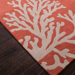 Coastal Seaside Bough Area Rug // Orange + Ivory (2' x 3')