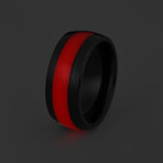 Glowing Rings // Single Line // Black // Red (Size: 12)