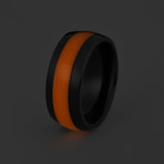 Glowing Rings // Single Line // Black // Orange (Size: 5)