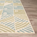 Coastal Tides Ghram Area Rug // Blue + Green (2' x 3')