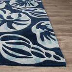 Coastal Tides Conch Area Rug // Blue + Ivory (2' x 3')