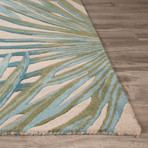 Coastal Seaside Palmetto Area Rug // Blue + Green