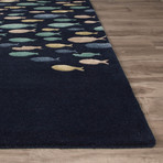 Coastal Resort Schooled Area Rug // Navy Blue + Ivory (2' x 3')