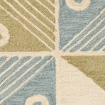 Coastal Tides Ghram Area Rug // Blue + Green (2' x 3')