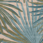 Coastal Seaside Palmetto Area Rug // Blue + Green