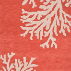 Coastal Seaside Bough Area Rug // Orange + Ivory (2' x 3')