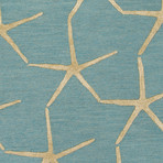 Coastal Resort Starfishing Area Rug // Blue + Yellow (2' x 3')