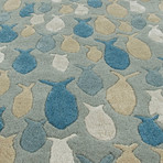 Coastal Resort Schooled Area Rug // Blue + Ivory (2' x 3')