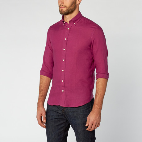 Martin Button-Down Shirt // Raspberry (S)
