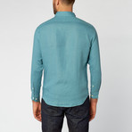 Martin Button-Down Shirt // Green Blue (S)