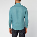 Martin Button-Down Shirt // Green Blue (L)