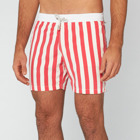 Arthur Swim Trunk // Stripey Raspberry (S)