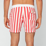 Arthur Swim Trunk // Stripey Raspberry (XL)