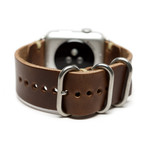 Leather Apple Watchband // Natural + Silver (38mm)