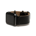 Leather Apple Watchband // Black + Black (38mm)