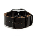 Leather Apple Watchband // Black + Black (38mm)