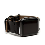 Leather Apple Watchband // Black + Black (38mm)