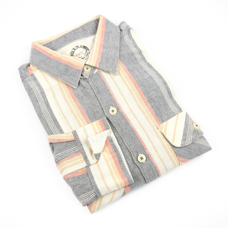 Irving Button-Up // Grey + Off White (S)