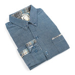 Pocket Contrast Button-Up // Blue (M)