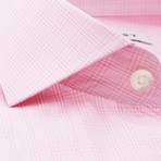 Button-Up Dress Shirt // Pink Plaid (Tailored 15 Neck, 32-33 Sleeve)