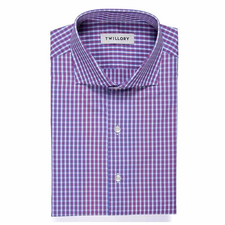 Button-Up Dress Shirt // Red + Blue Check (Tailored 15 Neck, 32-33 Sleeve)