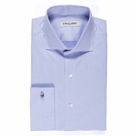 Button-Up French Cuff Dress Shirt // Blue Sea Island (Tailored 15 Neck, 32-33 Sleeve)