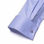 Button-Up French Cuff Dress Shirt // Blue Sea Island (Tailored 15 Neck, 32-33 Sleeve)