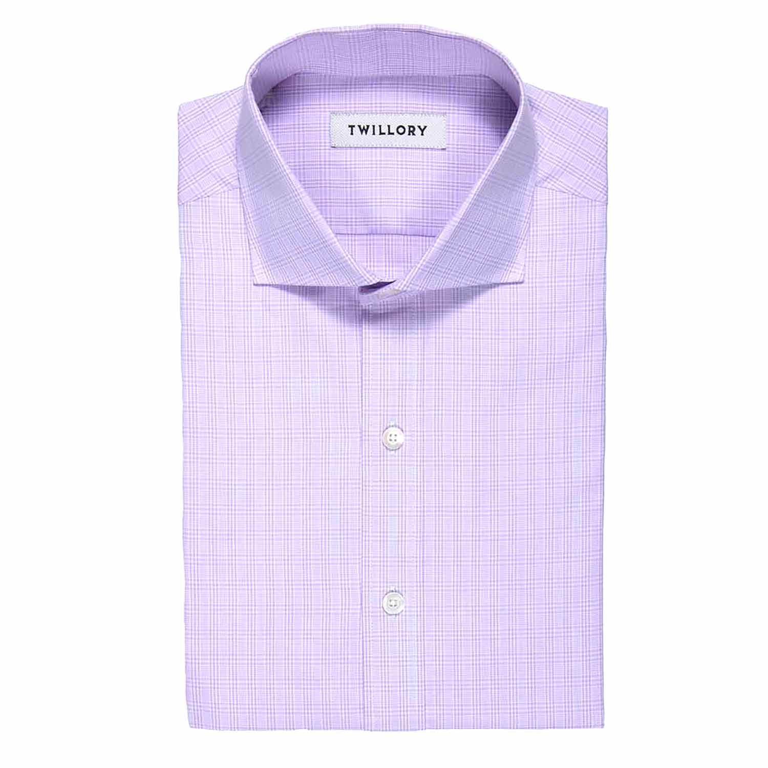 Button-Up Dress Shirt // Purple Plaid (Tailored 17.5 Neck, 34-35 Sleeve ...