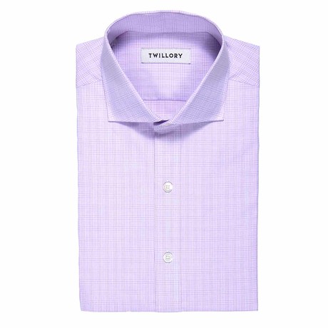 Button-Up Dress Shirt // Purple Plaid (Tailored 15 Neck, 32-33 Sleeve)