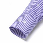 Button-Up Dress Shirt // Purple Bengal (Tailored 15 Neck, 32-33 Sleeve)