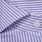 Button-Up Dress Shirt // Purple Bengal (Tailored 15 Neck, 32-33 Sleeve)