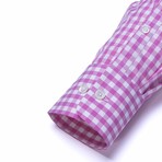 Button-Up Dress Shirt // Pink Gingham (Tailored 15 Neck, 32-33 Sleeve)