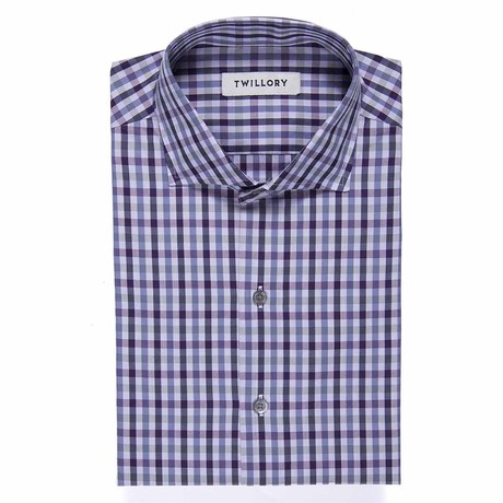 Button-Up Dress Shirt // Grape Gingham (Tailored 15 Neck, 32-33 Sleeve)