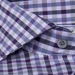 Button-Up Dress Shirt // Grape Gingham (Tailored 15 Neck, 32-33 Sleeve)