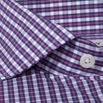 Button-Up Dress Shirt // Pink + Blue Check (Tailored 15 Neck, 32-33 Sleeve)