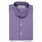 Button-Up Dress Shirt // Pink + Blue Check (Tailored 15 Neck, 32-33 Sleeve)