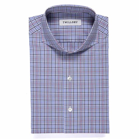 Button-Up Dress Shirt // Blue + Red Glen Plaid (Tailored 15 Neck, 32-33 Sleeve)