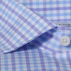 Button-Up Dress Shirt // Purple + Blue Tattersall (Tailored 14.5 32-33 Sleeve)