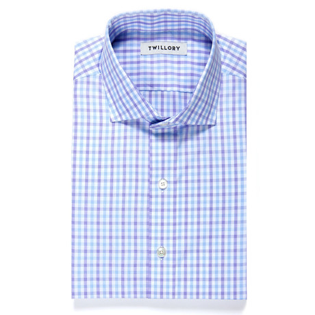 Button-Up Dress Shirt // Purple + Blue Tattersall (Tailored 14.5 32-33 Sleeve)