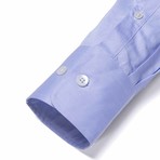 Button-Up Dress Shirt // Blue Sea Island Twill (Traditional 15 Neck, 32-33 Sleeve)