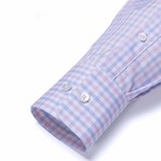 Button-Up Dress Shirt // Pink + Blue Tattersall (Traditional 15 Neck, 32-33 Sleeve)