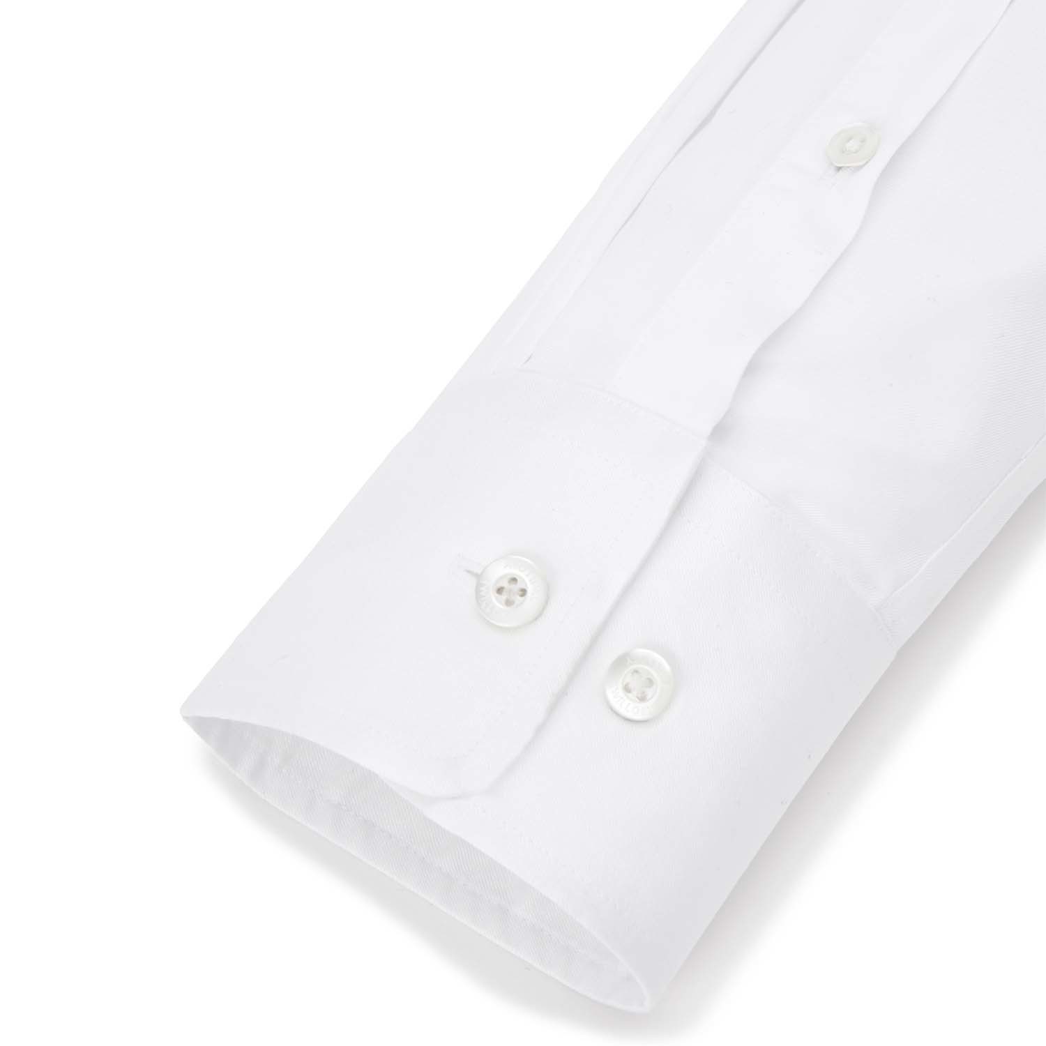 Button-Up Dress Shirt // White Sea Island Twill (Traditional 17 Neck ...