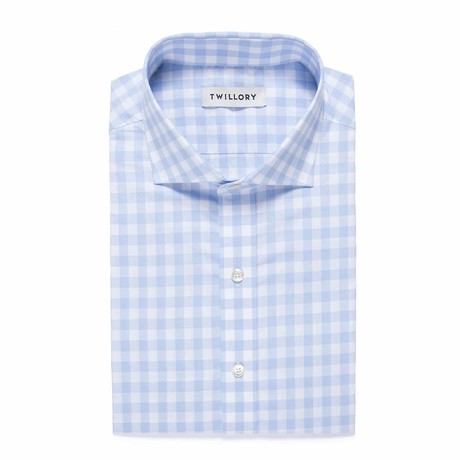 Button-Up Dress Shirt // Sky Gingham (Traditional 15 Neck, 32-33 Sleeve)