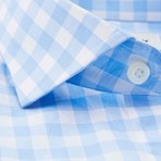 Button-Up Dress Shirt // Sky Gingham (Traditional 15 Neck, 32-33 Sleeve)