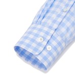 Button-Up Dress Shirt // Sky Gingham (Traditional 15 Neck, 32-33 Sleeve)