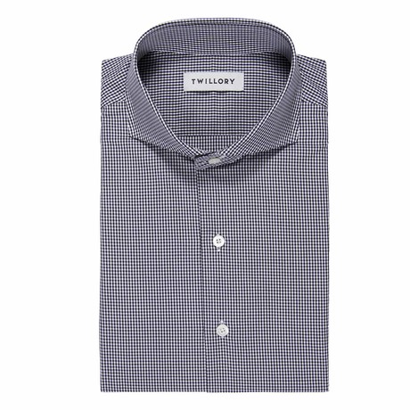 Button-Up Dress Shirt // Black Gingham (Traditional 15 Neck, 32-33 Sleeve)