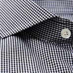 Button-Up Dress Shirt // Black Gingham (Traditional 15 Neck, 32-33 Sleeve)