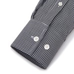 Button-Up Dress Shirt // Black Gingham (Traditional 15 Neck, 32-33 Sleeve)