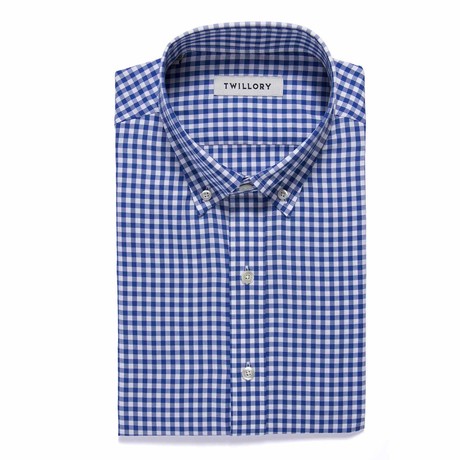 Button-Down Dress Shirt // Blue Gingham (Traditional 15 Neck, 32-33 Sleeve)